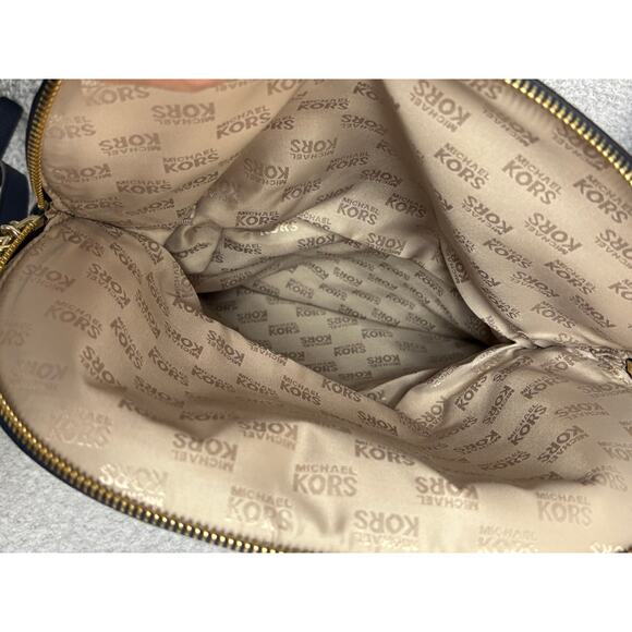 Michael Kors Navy Pebbled Leather Foldover Shoulder Bag #64440 - Picture 14 of 15